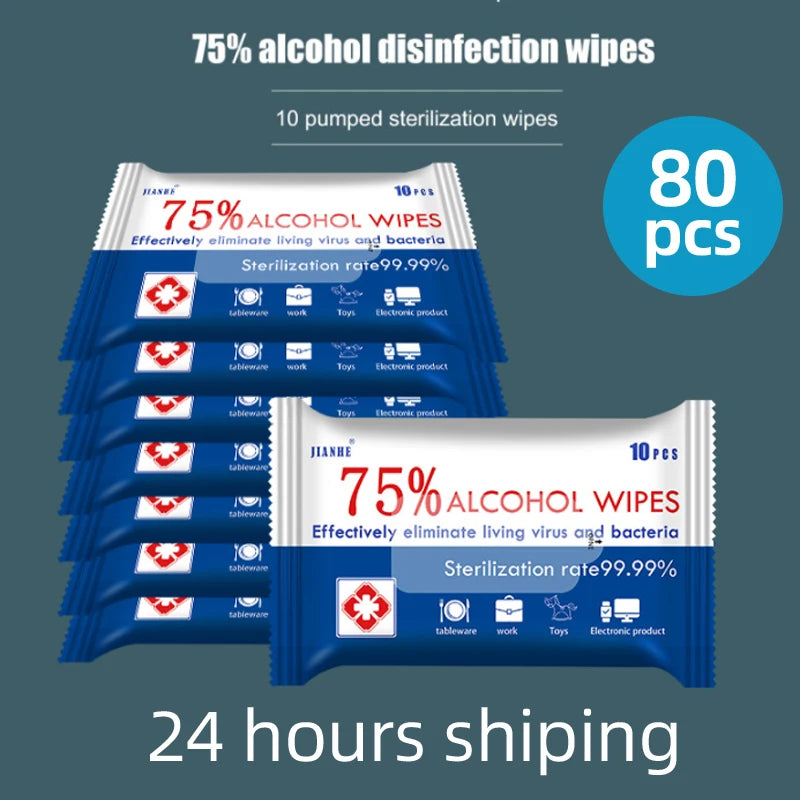8 packs/lot Disinfect wet Wipes Soft alcohol wipe Antiseptic Pads Wet Wipes home Cleaning wholesale wet tissue - MeLife GloBazzar