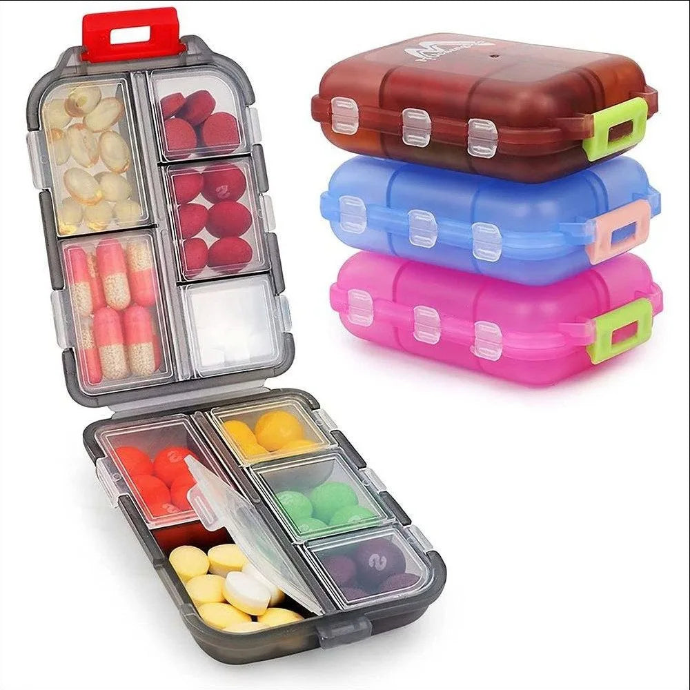 Tcare Travel Pill Organizer Moisture Proof Pills Box for Pocket Purse Daily Pill Case Portable Medicine Vitamin Holder Container - MeLife GloBazzar