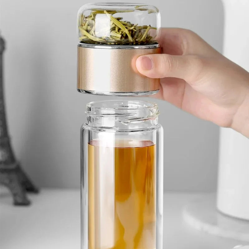High Borosilicate Glass Double Layer Water Bottle - MeLife GloBazzar