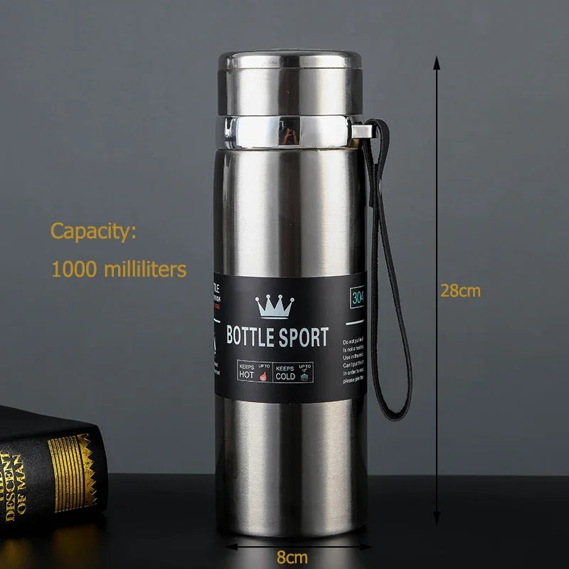 Double Wall Stainless Steel Water Bottle Thermos Bottle for Hot or Cold water Insulated Vacuum Flask for Sport - MeLife GloBazzar