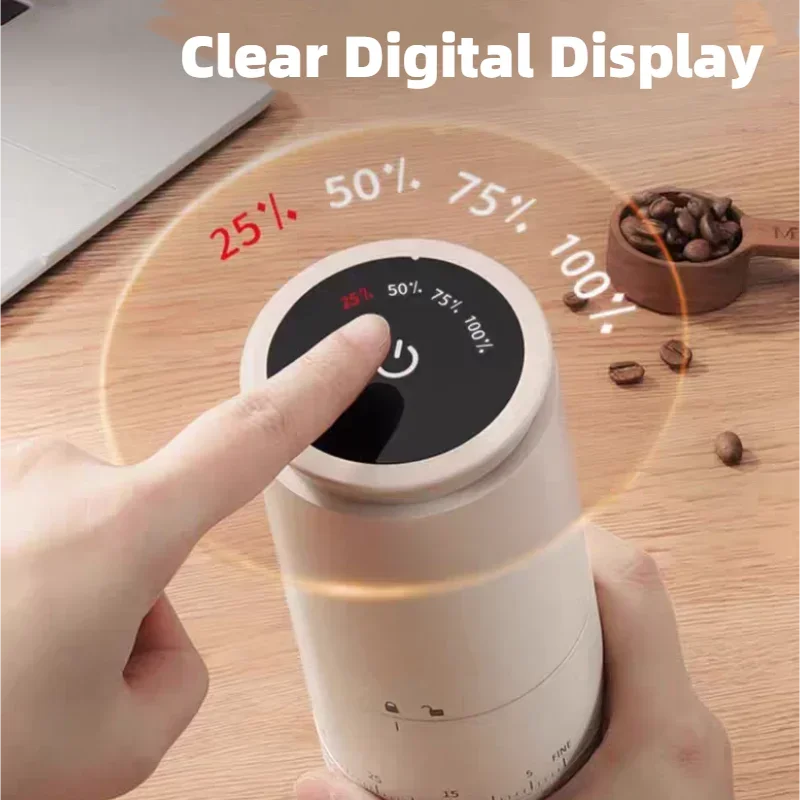 "Electric Coffee Grinder | 38 Adjustable Grind Levels | Portable & Rechargeable - MeLife GloBazzar