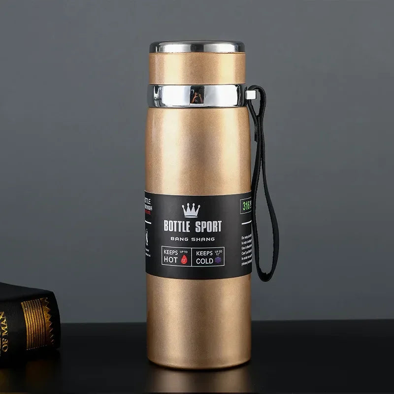 Double Wall Stainless Steel Water Bottle Thermos Bottle for Hot or Cold water Insulated Vacuum Flask for Sport - MeLife GloBazzar