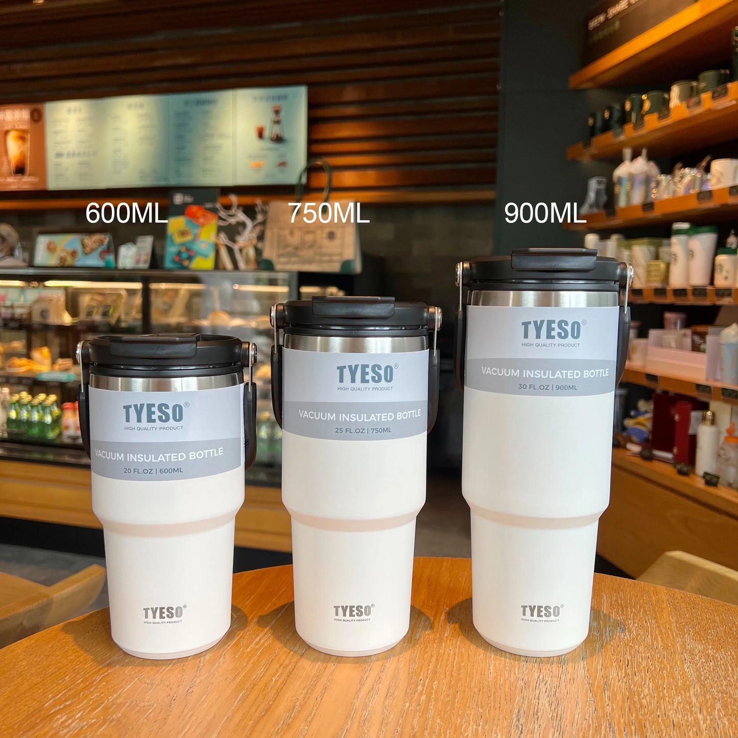 Tyeso Stainless Steel Coffee Thermos – 750ML/900ML Insulated Travel Mug - MeLife GloBazzar