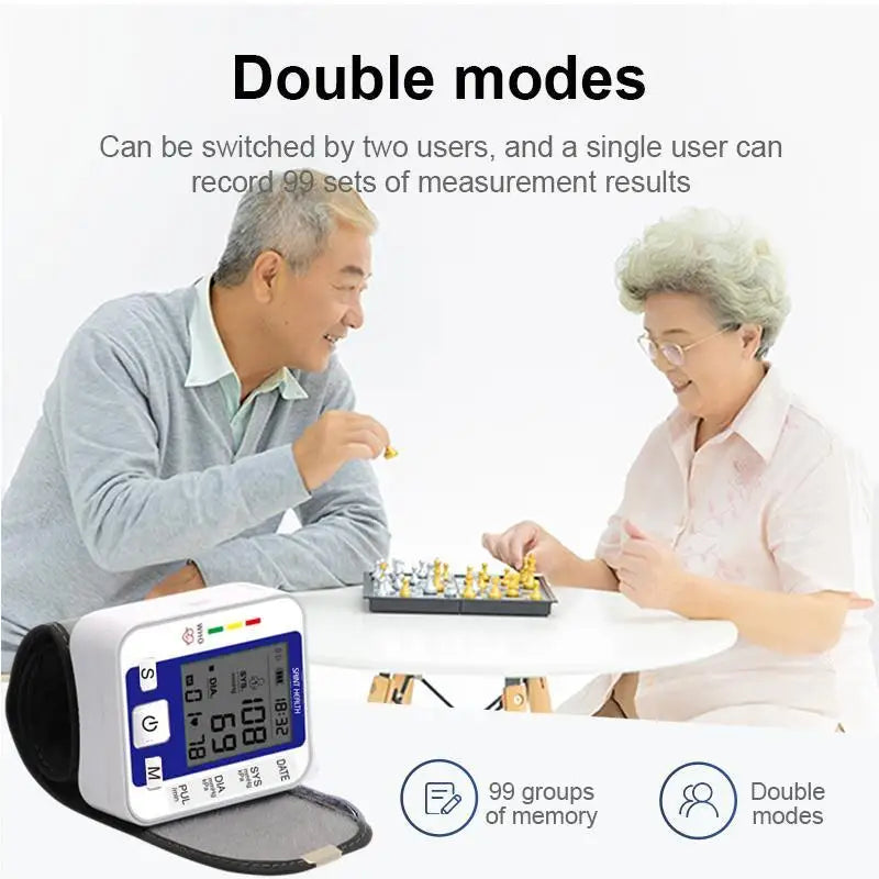 Electric Wrist Blood Pressure Monitor Portable tonometer health care bp Digital Blood Pressure Monitor meters sphygmomanometer - MeLife GloBazzar