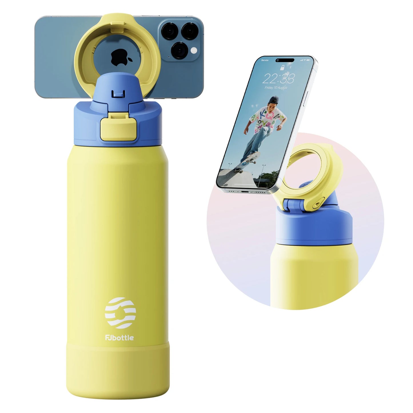 Magnetic Thermos Stainless Steel Sports Water Bottle – Insulated with Phone Holder - MeLife GloBazzar