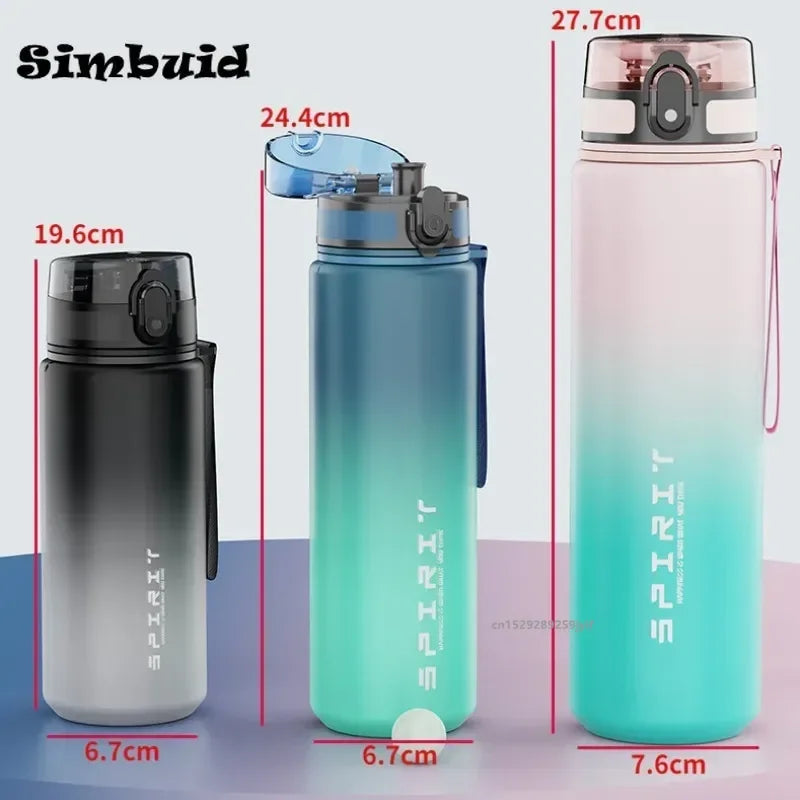 Large Capacity Sport Water Bottle Leak Proof Colorful Plastic Cup Drinking Outdoor Travel Portable Gym Fitness Jug - MeLife GloBazzar