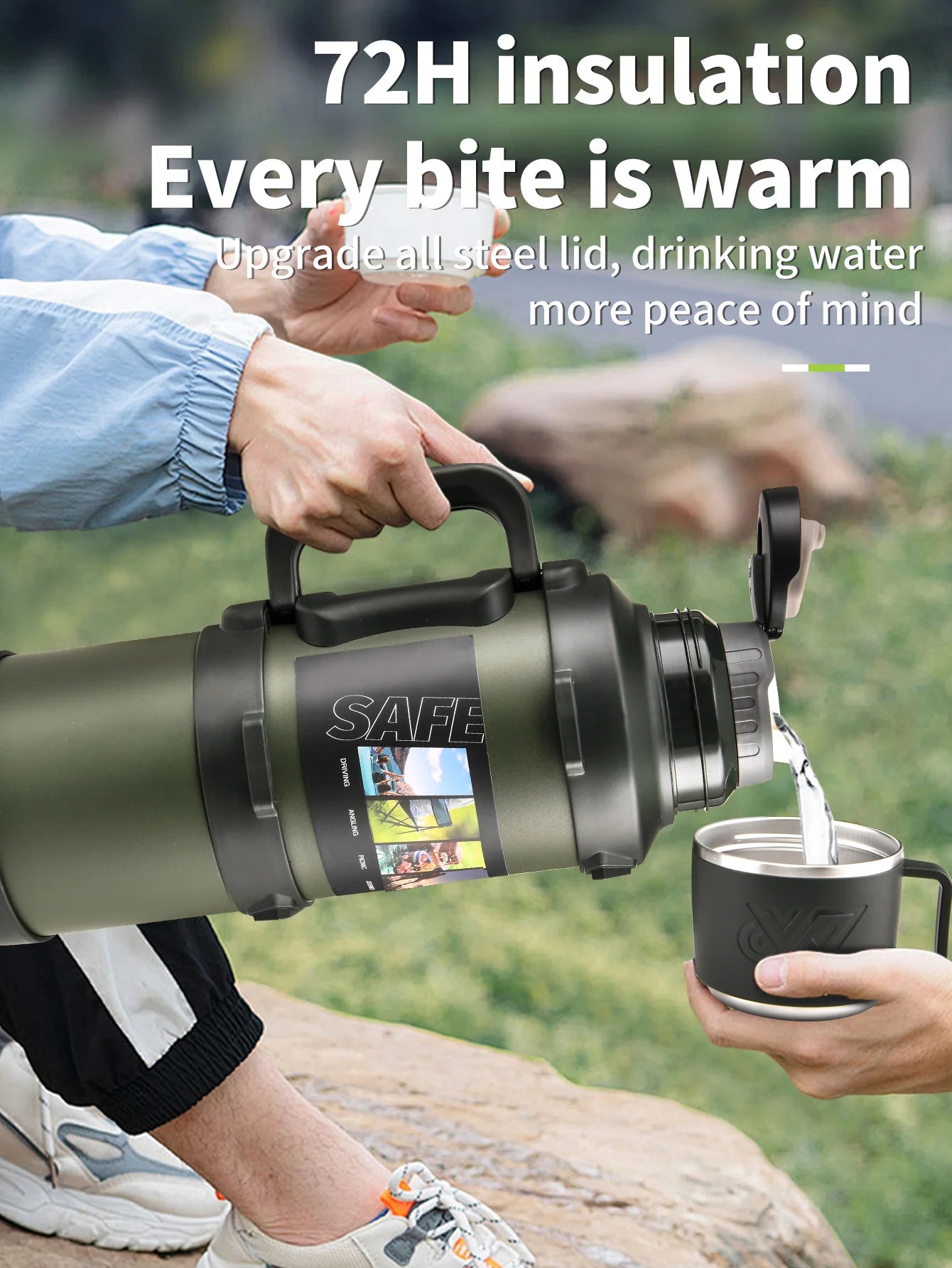 1 PC Large thermos -1.7L/2.0L/2.5L stainless steel thermos, suitable for travel, camping -2.5 liters super large vacuum insulati - MeLife GloBazzar