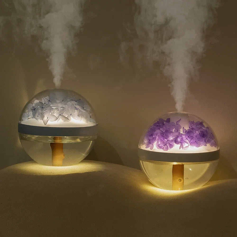270ML Air Humidifier USB Rechargeable 800mAh Home Hydration Humidifier Colour LED Light Mist Maker Flower Humidificador - MeLife GloBazzar