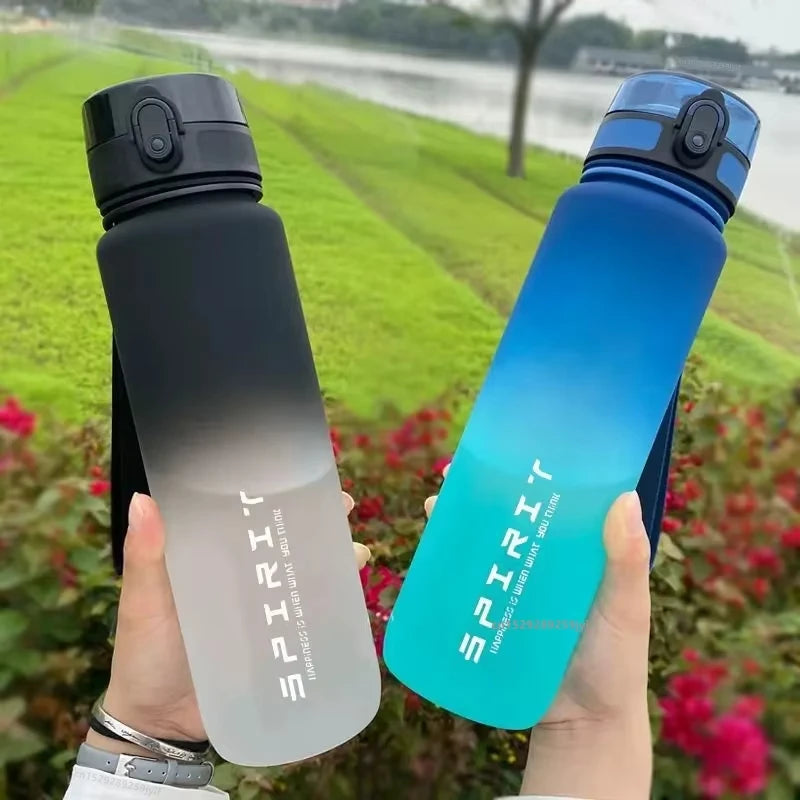 Large Capacity Sport Water Bottle Leak Proof Colorful Plastic Cup Drinking Outdoor Travel Portable Gym Fitness Jug - MeLife GloBazzar