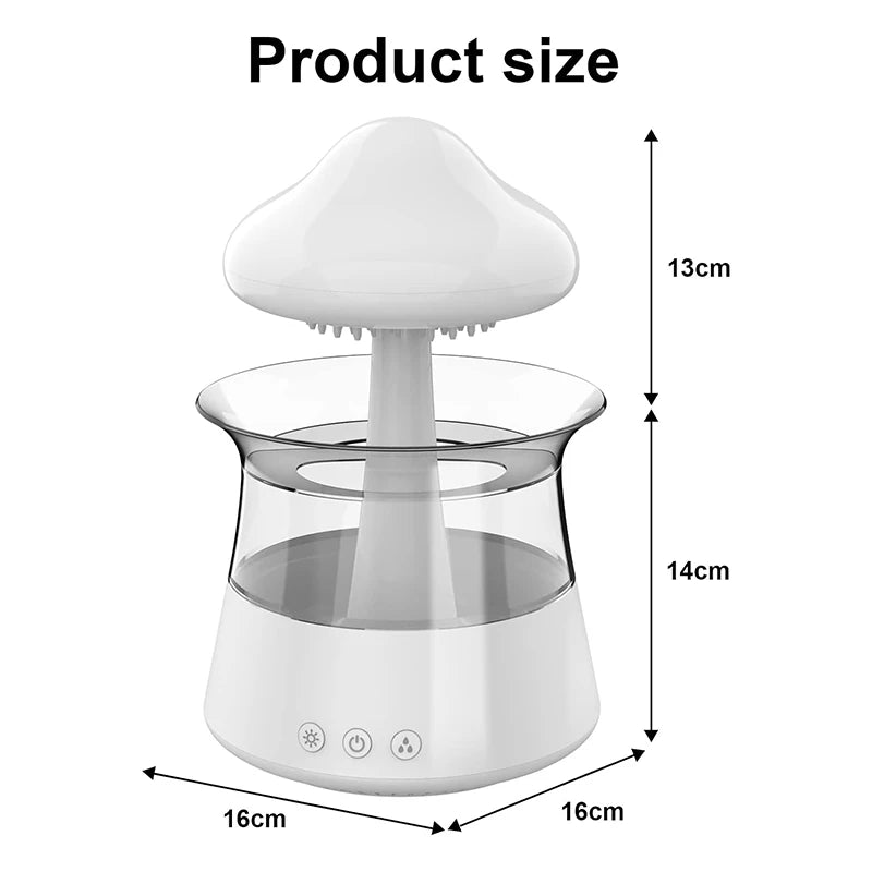 Rain Cloud Electric Air Humidifier 300ml Aroma Diffuser Zen Rain Water Drops Colorful Night Light Humidifier for Home Gift - MeLife GloBazzar