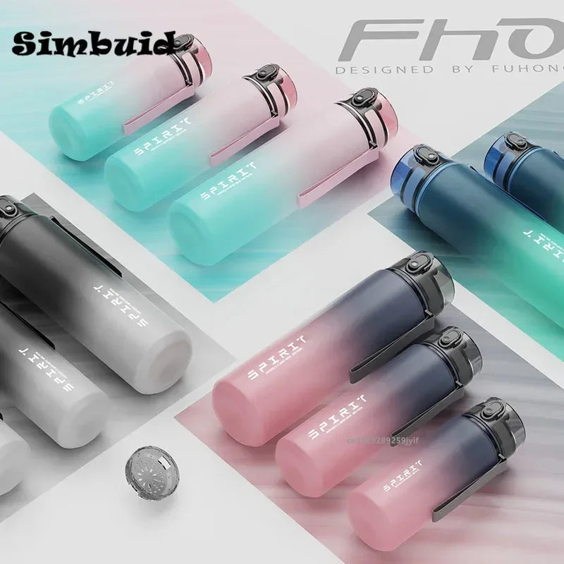 Large Capacity Sport Water Bottle Leak Proof Colorful Plastic Cup Drinking Outdoor Travel Portable Gym Fitness Jug - MeLife GloBazzar