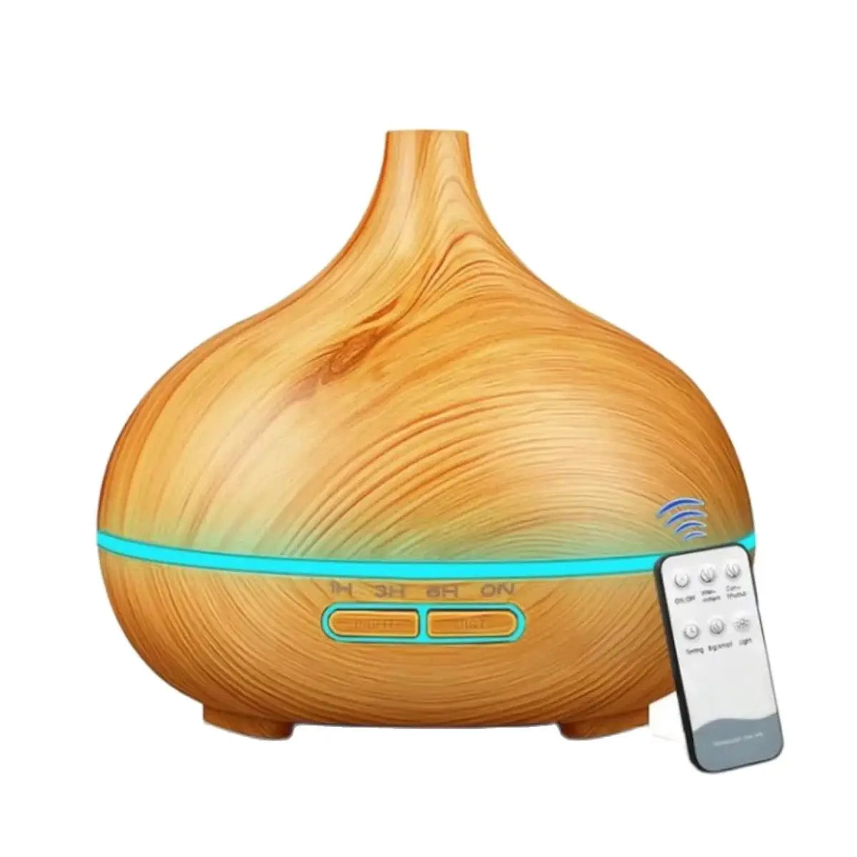 Air Humidifier Aromatherapy Essential Oil Diffuser Wood Grain 500ml Ultrasonic Remote Control 7 Color Lights For Home Bedroom - MeLife GloBazzar