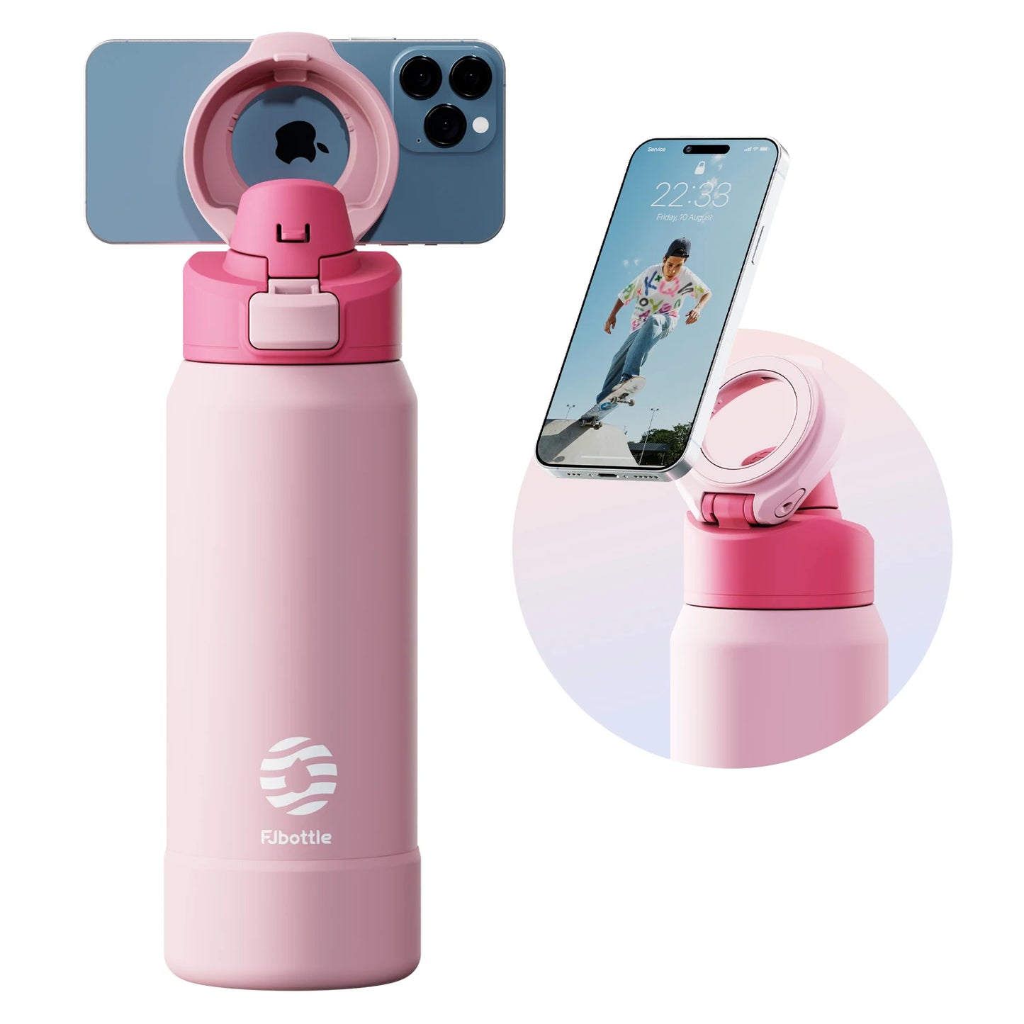 Magnetic Thermos Stainless Steel Sports Water Bottle – Insulated with Phone Holder - MeLife GloBazzar