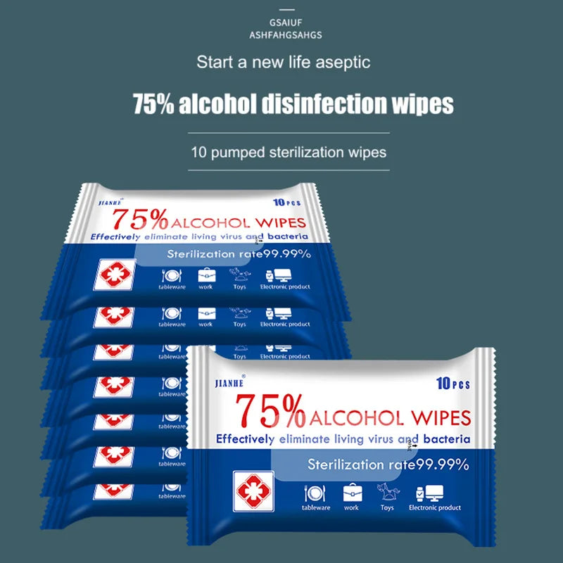 8 packs/lot Disinfect wet Wipes Soft alcohol wipe Antiseptic Pads Wet Wipes home Cleaning wholesale wet tissue - MeLife GloBazzar