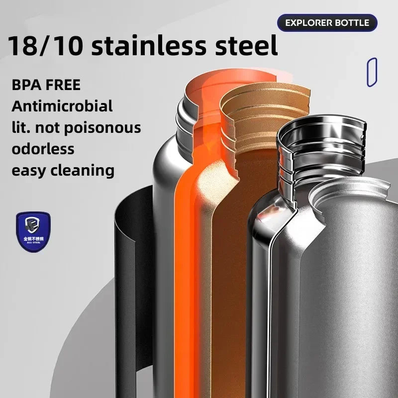 Portable Large Capacity Stainless Steel Vacuum Thermos for Hot Coffee/Tea/Drink Thermal Water Bottle with Insulated Cup - MeLife GloBazzar
