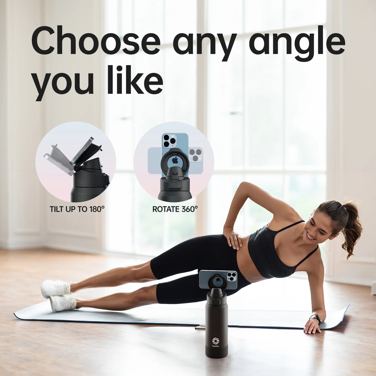 Magnetic Thermos Stainless Steel Sports Water Bottle – Insulated with Phone Holder - MeLife GloBazzar