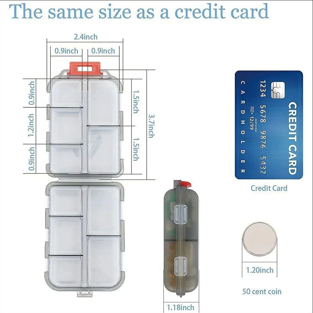 Tcare Travel Pill Organizer Moisture Proof Pills Box for Pocket Purse Daily Pill Case Portable Medicine Vitamin Holder Container - MeLife GloBazzar