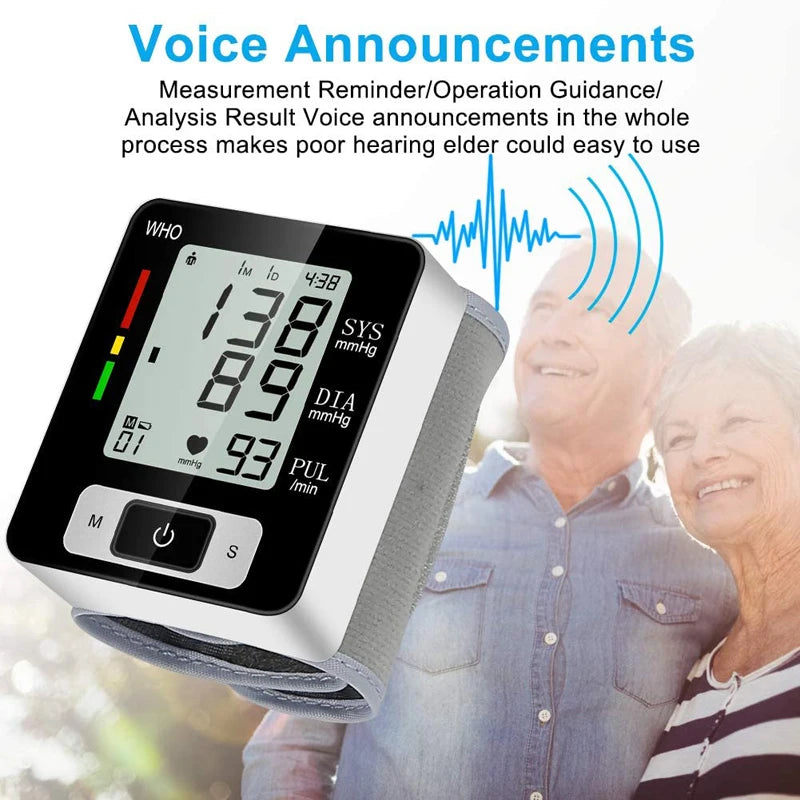 Medical Blood Pressure Monitor High Accurate Wrist Cuff Tonometer Digital Sphygmomanometer Electronic Bp Monitors - MeLife GloBazzar