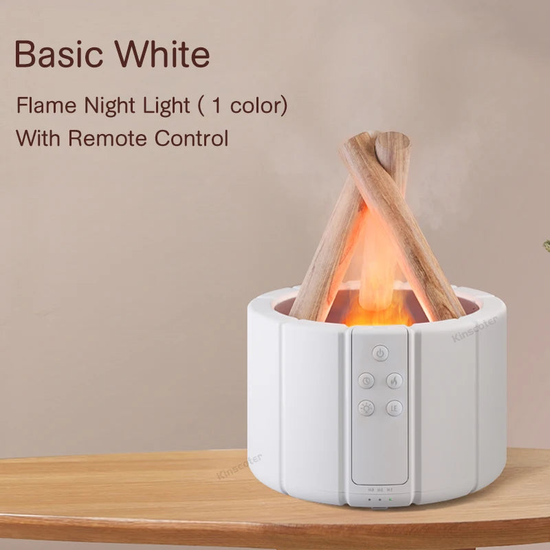 KINSCOTER Simulated Flame Aroma Diffuser Bonfire Air Humidifier Ultrasonic Cool Mist Maker Fogger LED Essential Oil Lamp Difusor - MeLife GloBazzar