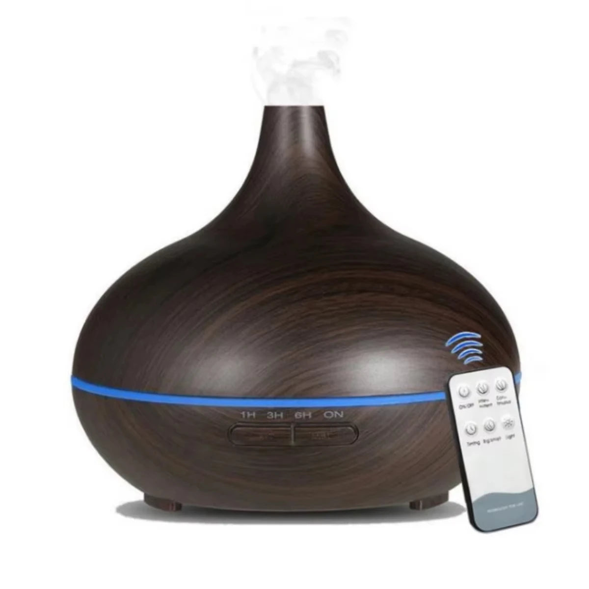 Air Humidifier Aromatherapy Essential Oil Diffuser Wood Grain 500ml Ultrasonic Remote Control 7 Color Lights For Home Bedroom - MeLife GloBazzar