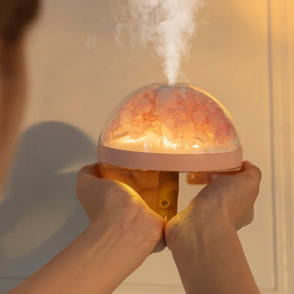 270ML Air Humidifier USB Rechargeable 800mAh Home Hydration Humidifier Colour LED Light Mist Maker Flower Humidificador - MeLife GloBazzar