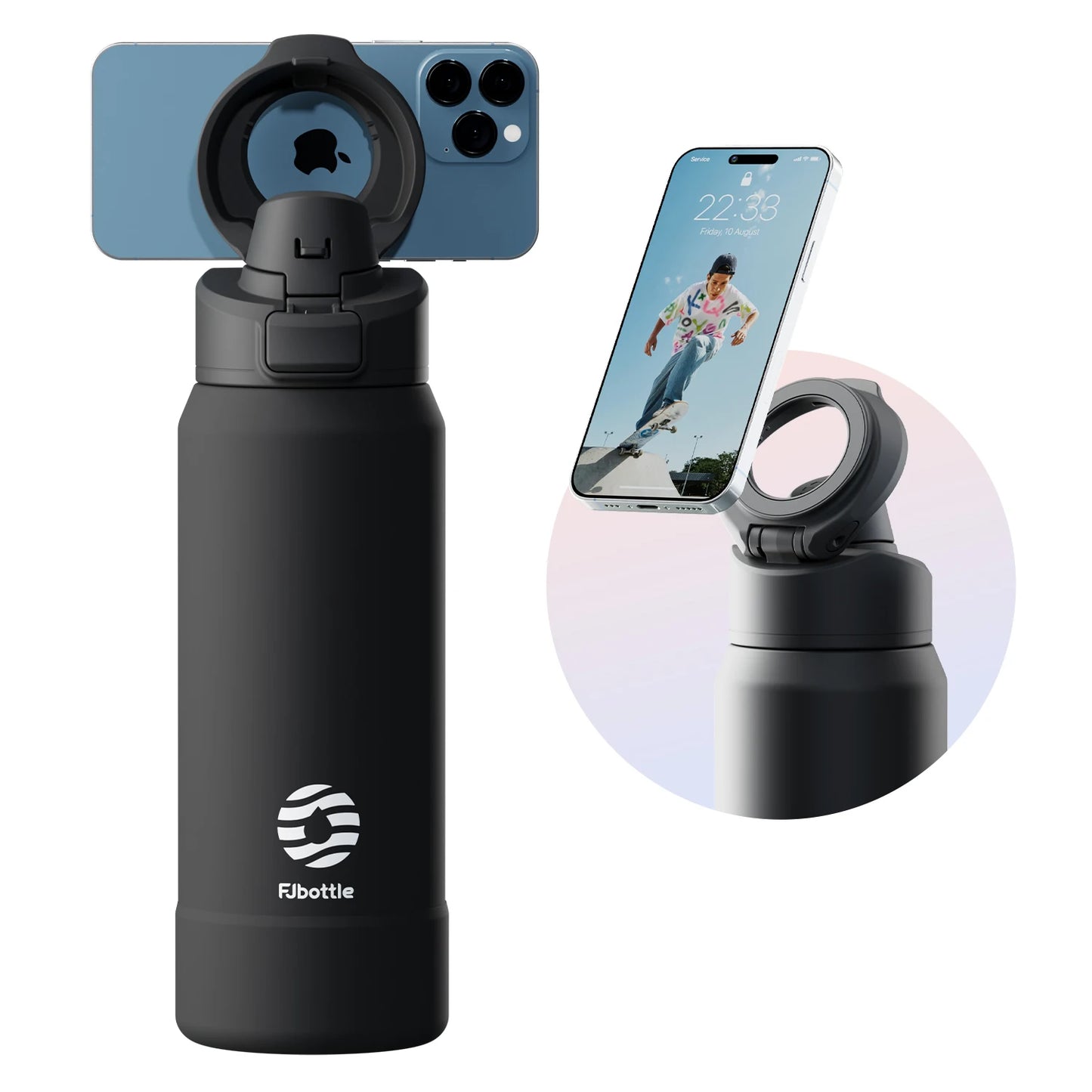 Magnetic Thermos Stainless Steel Sports Water Bottle – Insulated with Phone Holder - MeLife GloBazzar