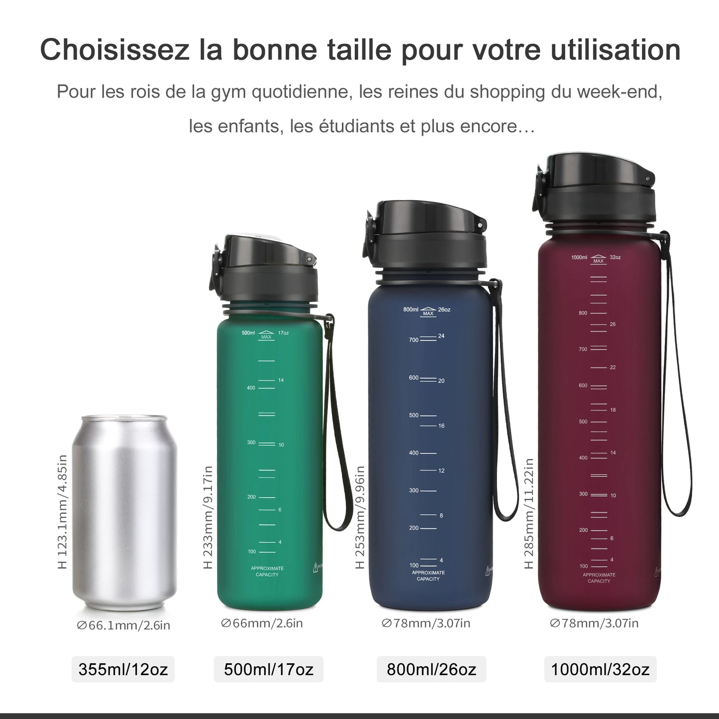 UZSPACE Tritan Shaker Bottle 3026 – BPA-Free & Leakproof for Outdoor Travel - MeLife GloBazzar