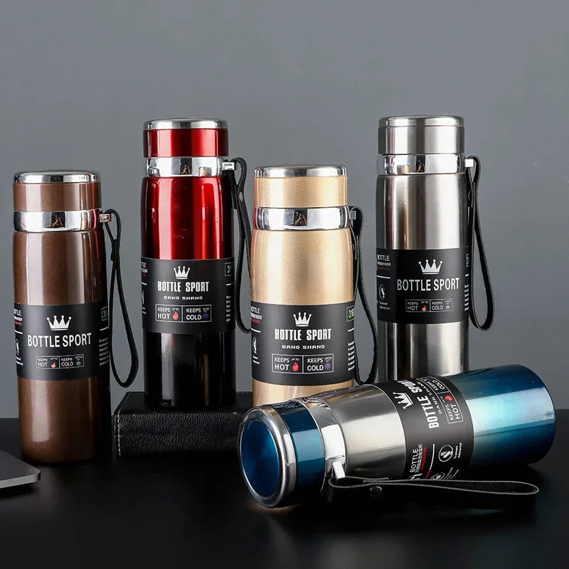 Double Wall Stainless Steel Water Bottle Thermos Bottle for Hot or Cold water Insulated Vacuum Flask for Sport - MeLife GloBazzar