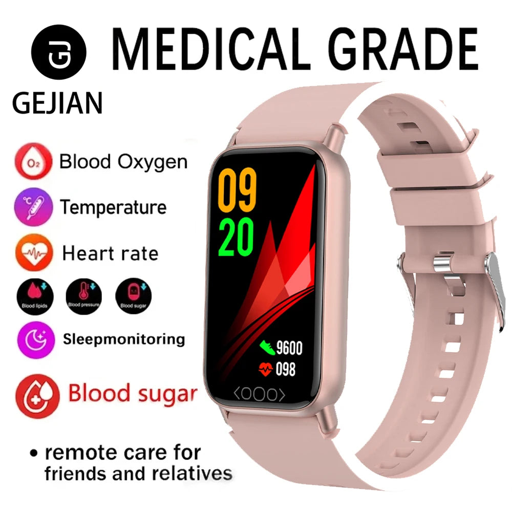 GEJIAN 2025 New Non-Invasive Blood Glucose Smart Watch 1.47 inch HD Touch Screen Heart Rate Blood Oxygen Monitoring SmartWatch - MeLife GloBazzar