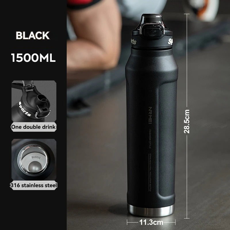 1.5L Thermos Water Bottle Stainless Steel Vacuum Flas Tumbler Coffee Cup Insulated Hot Tea And Cold Water Bottle Thermal Drink - MeLife GloBazzar