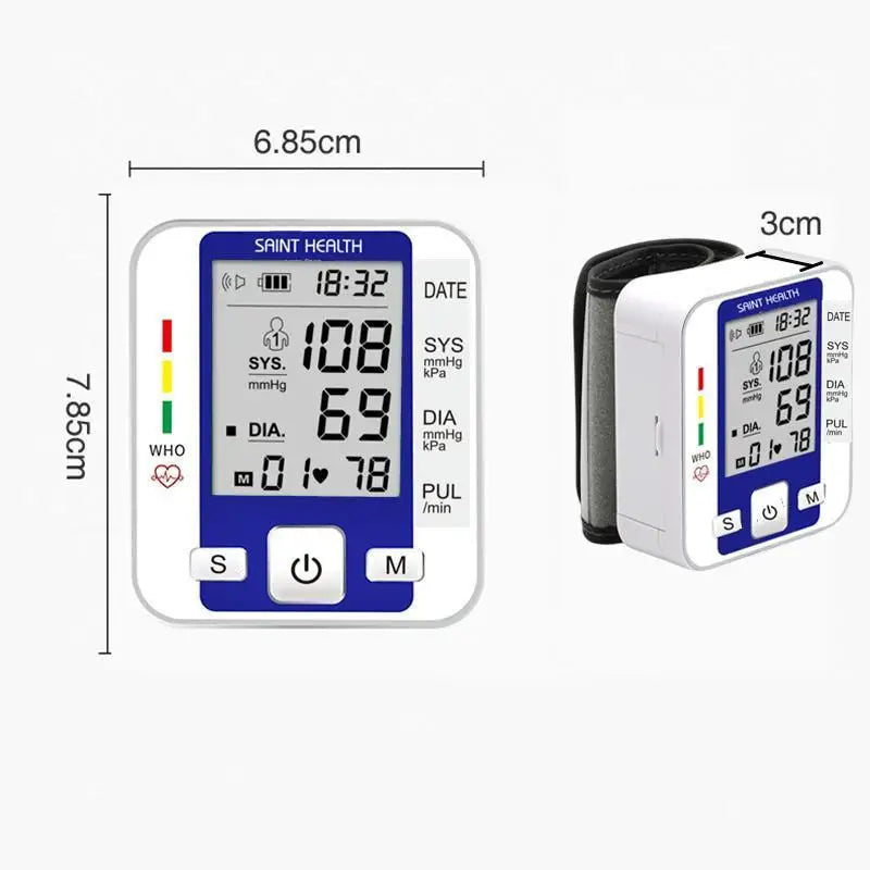 Electric Wrist Blood Pressure Monitor Portable tonometer health care bp Digital Blood Pressure Monitor meters sphygmomanometer - MeLife GloBazzar