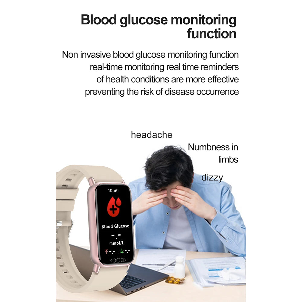 GEJIAN 2025 New Non-Invasive Blood Glucose Smart Watch 1.47 inch HD Touch Screen Heart Rate Blood Oxygen Monitoring SmartWatch - MeLife GloBazzar