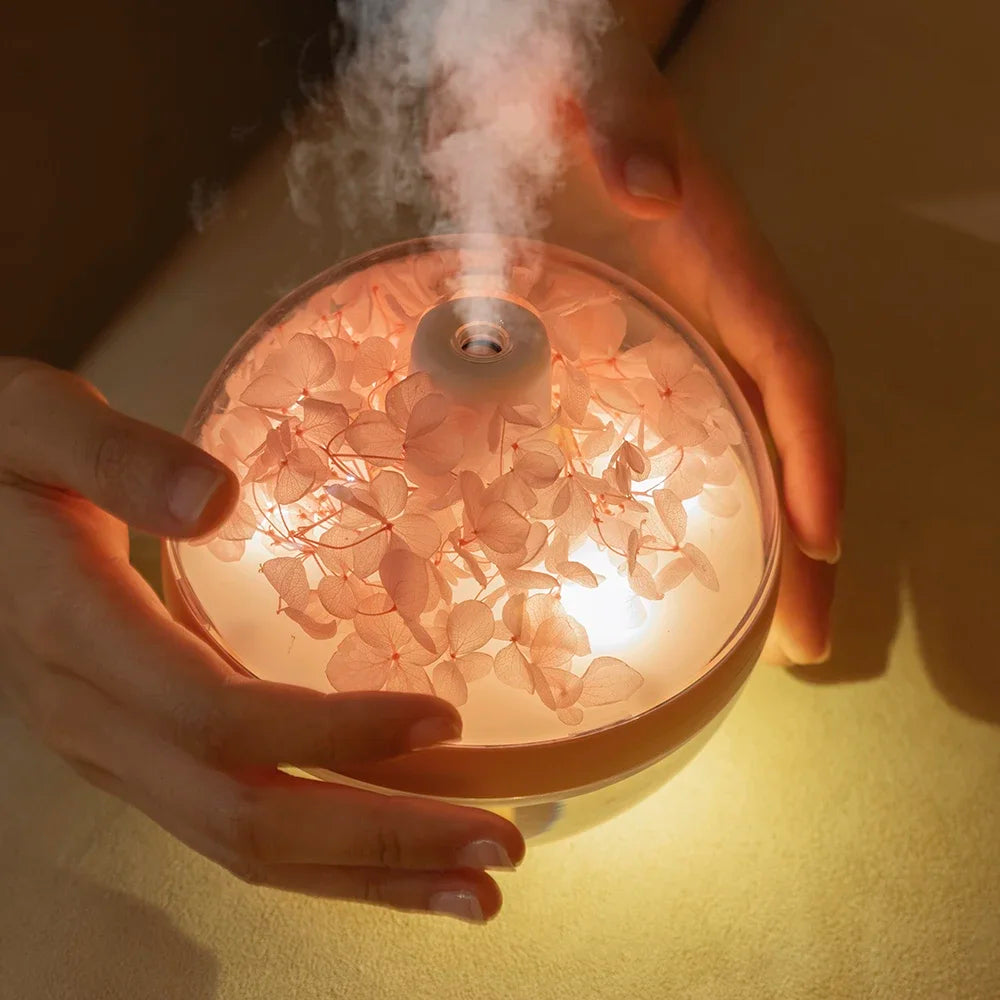 270ML Air Humidifier USB Rechargeable 800mAh Home Hydration Humidifier Colour LED Light Mist Maker Flower Humidificador - MeLife GloBazzar