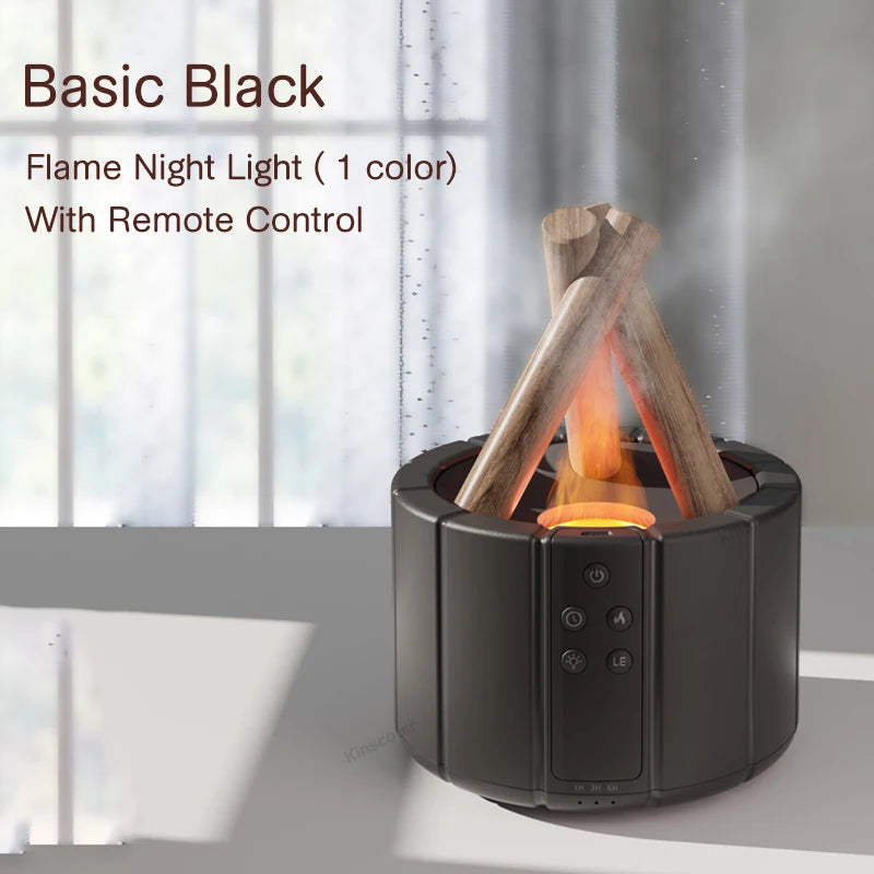 KINSCOTER Simulated Flame Aroma Diffuser Bonfire Air Humidifier Ultrasonic Cool Mist Maker Fogger LED Essential Oil Lamp Difusor - MeLife GloBazzar