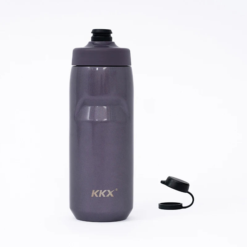 KKX 6 Layer Warm Insulated Cycling Water Bottle 550ML Portable MTB Road Bike Vacuum Stainless Steel Bicycle Bottle Accessories