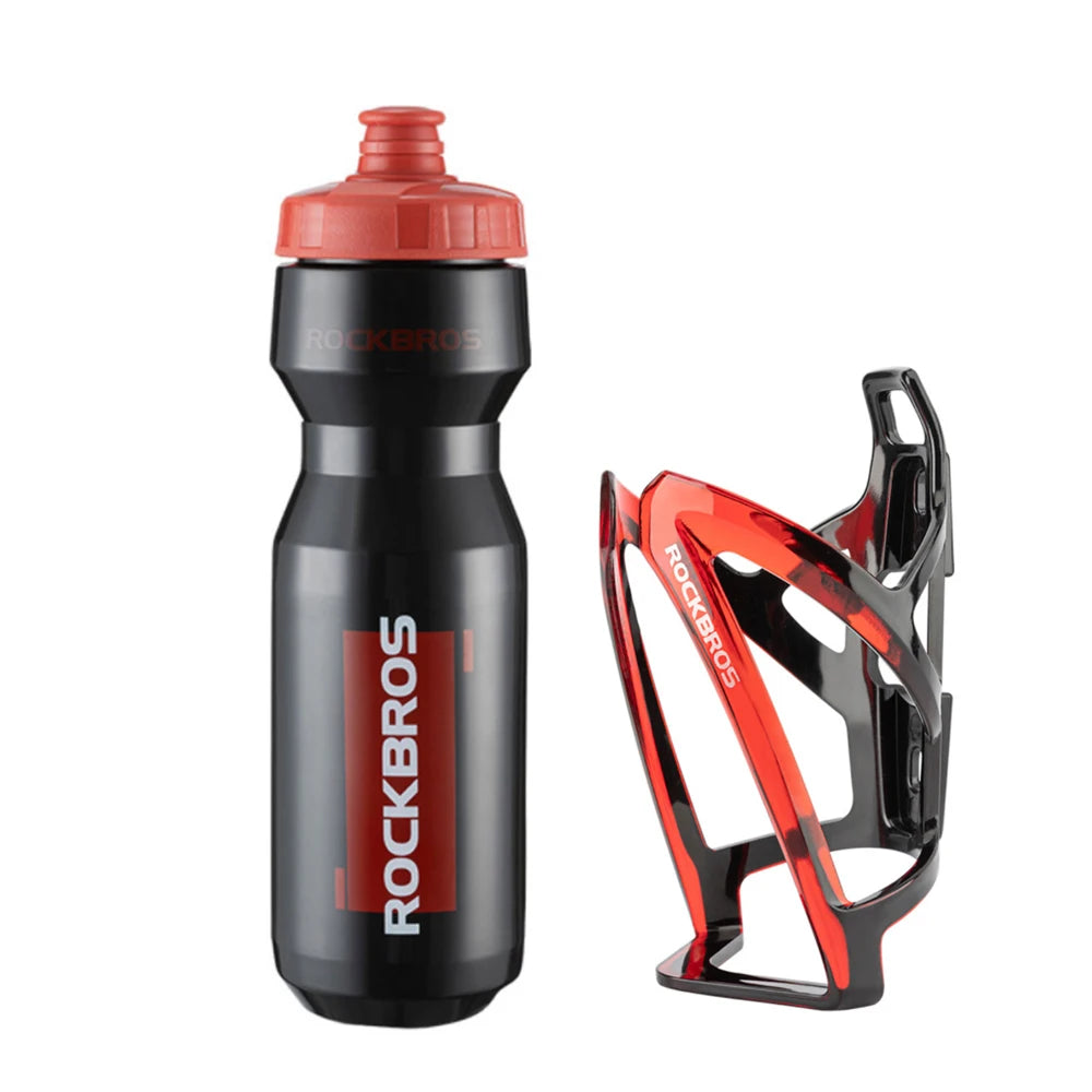 ROCKBROS Bicycle Water Bottle Plastic Outdoor Running Sports Squeeze Mug Cycling Kettle Bike Cup with Bottle Bracket