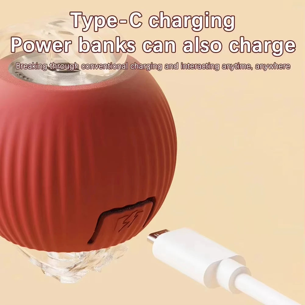 1/2PCS Interactive Cat Toys Ball Auto Electric Rolling Ball Toys for Cats/Kitty Pets Smart Automatic Teaser USB Rechargeable - MeLife GloBazzar