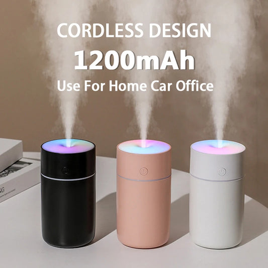 Colorful Portable Air Humidifier USB Rechargeable Wireless Home Car Mini Air Atomizer Aroma humidificador Essential Oil Diffuser - MeLife GloBazzar