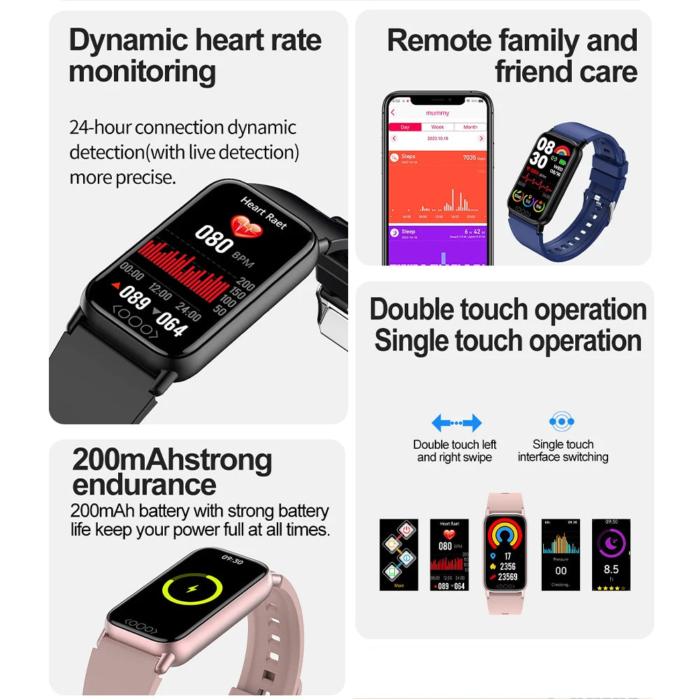 GEJIAN 2025 New  Non-Invasive Blood Glucose Smart Watch 1.47 inch HD Touch Screen Heart Rate Blood Oxygen Monitoring SmartWatch - MeLife GloBazzar
