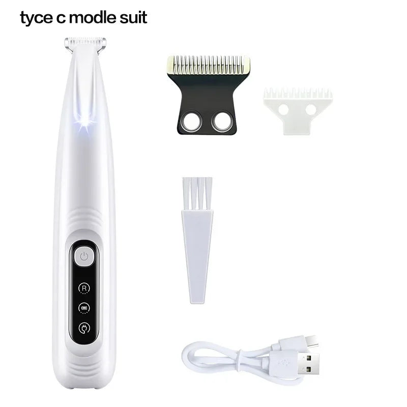 New Dog Paw Trimmer with LED Light Fully Waterproof Pet Hair Trimmer with LED Display Dog Clippers for Grooming 18mm Widen Blade - MeLife GloBazzar