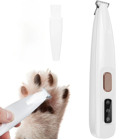 New Dog Paw Trimmer with LED Light Fully Waterproof Pet Hair Trimmer with LED Display Dog Clippers for Grooming 18mm Widen Blade - MeLife GloBazzar