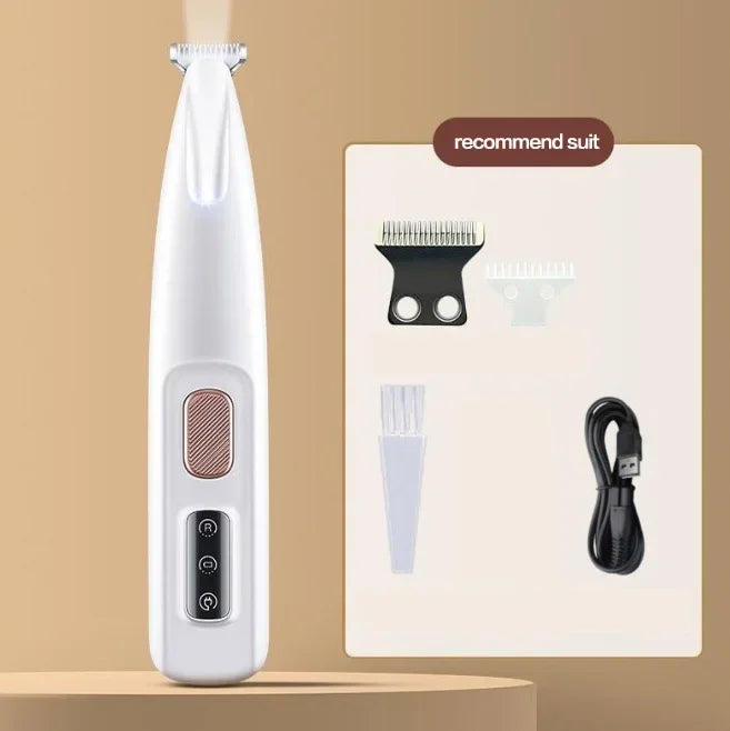 New Dog Paw Trimmer with LED Light Fully Waterproof Pet Hair Trimmer with LED Display Dog Clippers for Grooming 18mm Widen Blade - MeLife GloBazzar