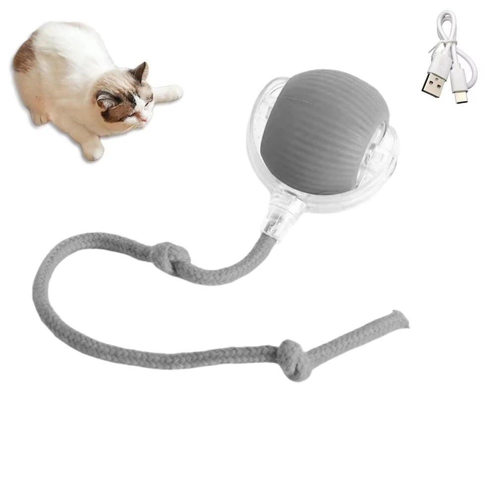 1/2PCS Interactive Cat Toys Ball Auto Electric Rolling Ball Toys for Cats/Kitty Pets Smart Automatic Teaser USB Rechargeable - MeLife GloBazzar