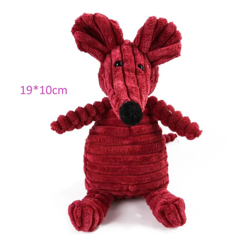 Plush Dog Toy Animals Shape Bite Resistant Squeaky Corduroy Dog Toys for Small Puppy to Large Dog Pets Training Accessories - MeLife GloBazzar