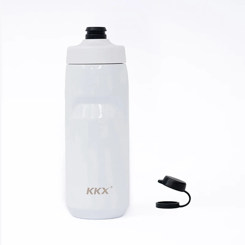 KKX 6 Layer Warm Insulated Cycling Water Bottle 550ML Portable MTB Road Bike Vacuum Stainless Steel Bicycle Bottle Accessories