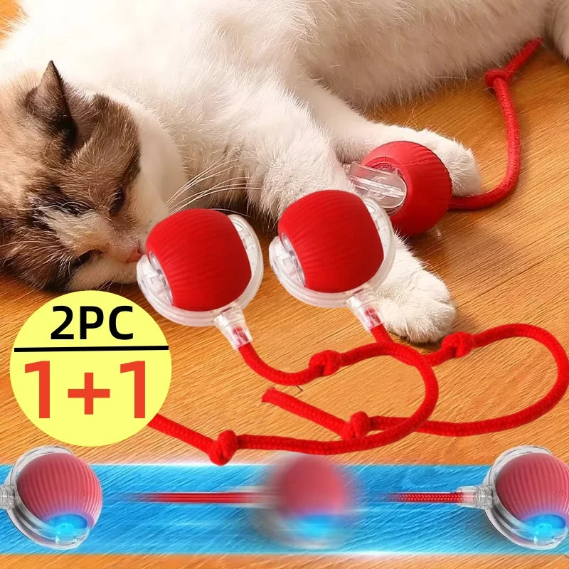 1/2PCS Interactive Cat Toys Ball Auto Electric Rolling Ball Toys for Cats/Kitty Pets Smart Automatic Teaser USB Rechargeable - MeLife GloBazzar