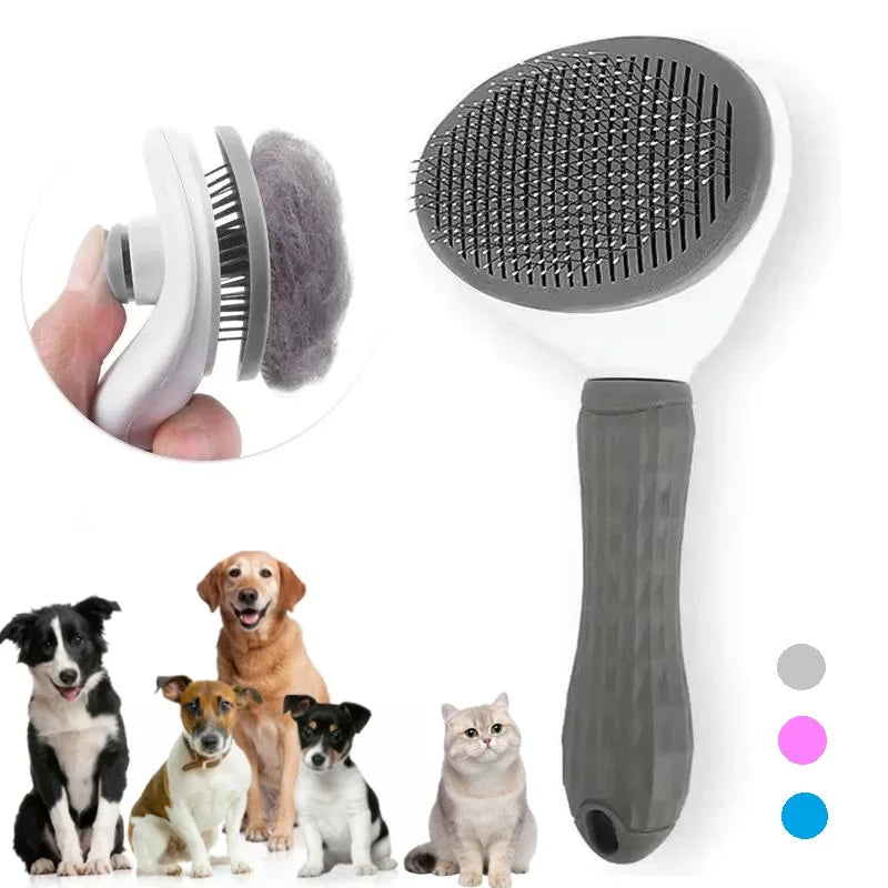 Self-cleaning Pet Hair Remove Comb Cat Slicker Brush Pet Hair Removal Comb For Cats Grooming Brushes Dog Combs Cat Accessories - MeLife GloBazzar