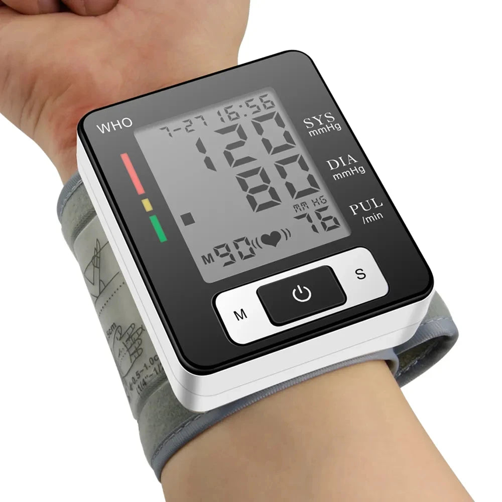 Medical Blood Pressure Monitor High Accurate Wrist Cuff Tonometer Digital Sphygmomanometer Electronic Bp Monitors