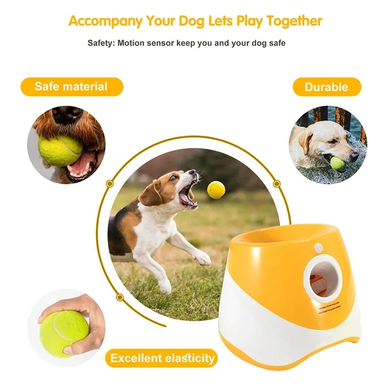 Dog Tennis Ball Launcher Dogs Chase Automatic Toys Automatic Fun Interactive Machine Fun Interactive Catapult Throw Rechargable - MeLife GloBazzar