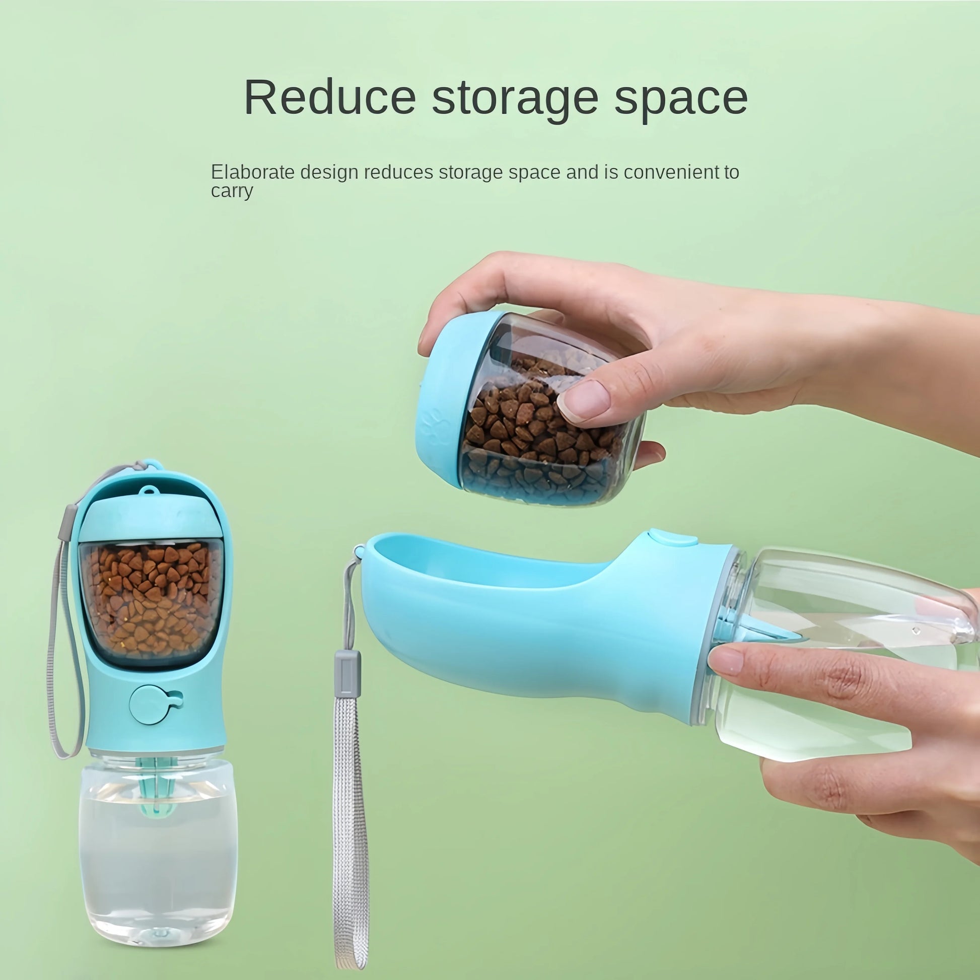Portable Dog Cat Water Bottle with Storage Food and Water Container for Puppy Pets dogs Feeder Bowl Outdoor Travel Pet supplies - MeLife GloBazzar